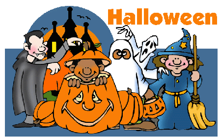 Tapeta z przebierańcami na Halloween